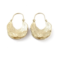 304 Stainless Steel Hoop Earrings, Bag Shape, Real 14K Gold Plated, 36x6.5mm(EJEW-P258-40G)