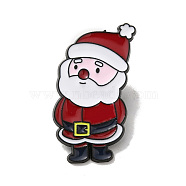 Christmas Theme Enamel Pin, Gunmetal Alloy Brooches for Backpack Clothes, Santa Claus, 30x17x1mm(XMAS-R001-04G)