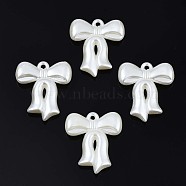 Acrylic Imitation Pearl Pendants, Bowknot, Creamy White, 29x25.5x5mm, Hole: 2mm, about 290pcs/500g(OACR-N134-011)