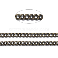 Brass Twisted Chains, Curb Chains, Unwelded, with Spool, Oval, Lead Free & Nickel Free & Cadmium Free, Antique Bronze, 2.5x2x0.5mm, about 301.83 Feet(92m)/roll(CHC-S095-AB-NF)