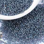MIYUKI Round Rocailles Beads, Japanese Seed Beads, (RR3747) Fancy Lined Anchor Grey, 15/0, 1.5mm, Hole: 0.7mm, about 5555pcs/bottle, 10g/bottle(SEED-JP0010-RR3747)