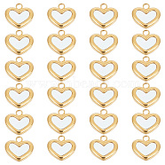 10Pcs 304 Stainless Steel Pendants, with Shell, Heart, Golden, 11x11x4mm, Hole: 1.8mm(STAS-UN0047-57)