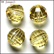 K9 Glass, Imitation Austrian Crystal Beads, Grade AAA, Faceted, Round, Light Khaki, 6mm, Hole: 0.7~0.9mm(SWAR-F079-6mm-09)