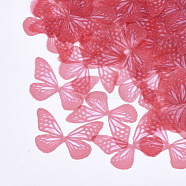 Organza Fabric, For DIY Jewelry Making Crafts, Butterfly, Red, 34x47.5mm(X-FIND-S317-10)