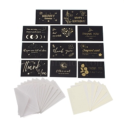 Paper Thank You Greeting Cards with Envelopes and Paperboard, Rectangle, Mixed Shapes, Greeting Card: 80x124x1mm, Envelop: 87x132x0.2mm, Paperboard: 75x118x0.1mm(DIY-F069-01)