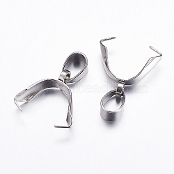 304 Stainless Steel Pinch Bails, Ice Pick Pinch Bails for Pendant Making, Stainless Steel Color, 13x13.5x5mm, Hole: 3.5x6mm(X-STAS-K146-090-5x18)