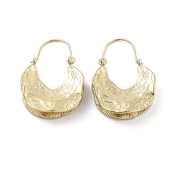 Ion Plating(IP) 304 Stainless Steel Hoop Earrings, Bag Shape, Real 14K Gold Plated, 36x6.5mm(EJEW-P258-40G)