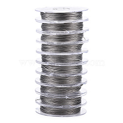 Tarnish Resistant 201 Stainless Steel Wire, Stainless Steel Color, 0.38mm, about 32.8 Feet(10m)/roll, 10 rolls/group(TWIR-Q003-0.38mm-01)