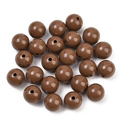 Opaque Acrylic Beads, Round, Camel, 16x15mm, Hole: 2.8mm(X-MACR-S370-C16mm-A17)