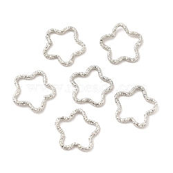 50Pcs Iron Linking Rings, Textured Open Rings, Platinum, Star, 16x16.5x1.5mm, Inner Diameter: 12x14mm(IFIN-E017-02D-P)