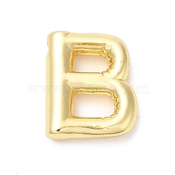 Eco-Friendly Rack Plating Brass Pendants, Long-Lasting Plated, Lead Free & Cadmium Free, Real 18K Gold Plated, Letter Charm, Letter B, 21.5x17.5x5mm, Hole: 2.5x1.5mm(X-KK-R143-21G-B)