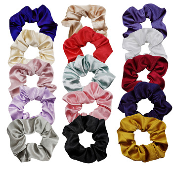 Cloth Hair Accessories, Scrunchie/Scrunchy, Ponytail Holder, Elastic Hair Ties, Mixed Color, 110x40mm