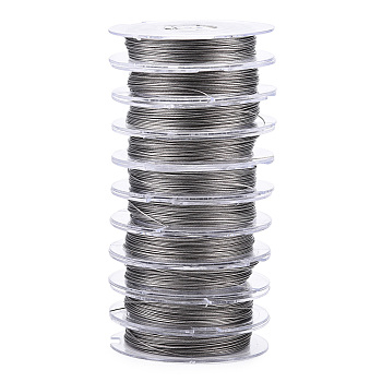201 Stainless Steel Wire, Stainless Steel Color, 0.38mm, about 32.8 Feet(10m)/roll, 10 rolls/group