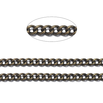 Brass Twisted Chains, Curb Chains, Unwelded, with Spool, Oval, Lead Free & Nickel Free & Cadmium Free, Antique Bronze, 2.5x2x0.5mm, about 301.83 Feet(92m)/roll