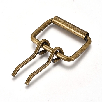 Iron Two Prong Roller Buckles, for DIY Belt Accessories, Rectangle, Antique Bronze, 81mm