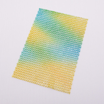 Plastic Elasticity Rhinestone Net, DIY Accessories, Festival Decoration Accessories, Yellow, 183x122x2.5mm