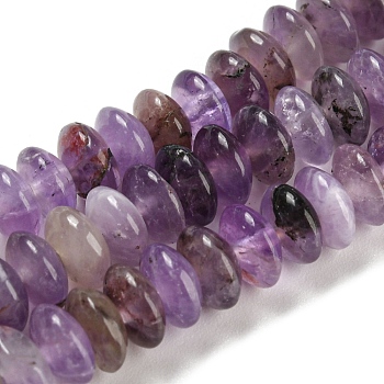 Natural Amethyst Beads Strands, Saucer Beads, Rondelle, 6.5x3mm, Hole: 1mm, about 118~119pcs/strand, 15.35 inch(39cm)
