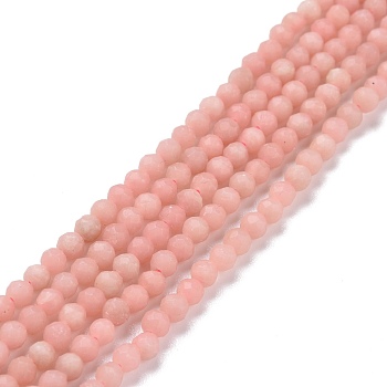 Natural Pink Opal Beads Strands, Faceted, Round, 3.5mm, Hole: 0.7mm, about 116pcs/strand, 15.16''(38.5cm)