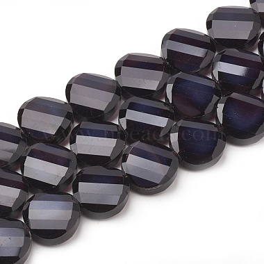 14mm Indigo Flat Round Glass Beads
