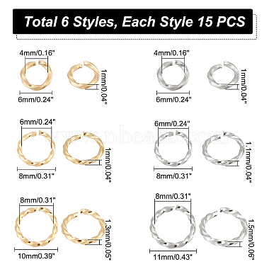 90Pcs 6 Styles 304 Stainless Steel Jump Rings(STAS-UN0038-42)-5