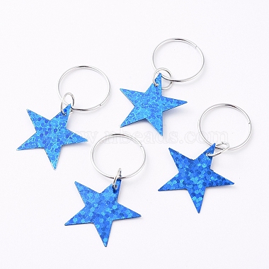 Dodger Blue Star Plastic Pendant Decorations