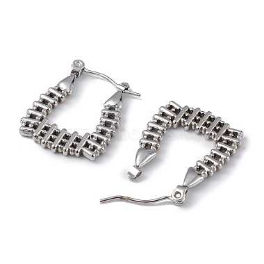 Boucles d'oreilles créoles rectangulaires en acier inoxydable anti-ternissement 304 pour femmes(EJEW-I284-03P)-2