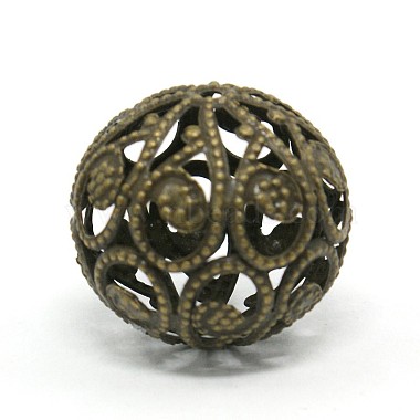 Mixed Iron Filigree Hollow Round Beads(IFIN-X0008-AB-NF)-2