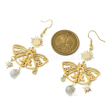 201 Stainless Steel Butterfly Chandelier Earrings with Brass Pins(EJEW-TA00388)-3