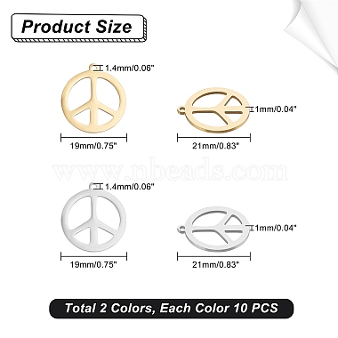20Pcs 2 Colors 201 Stainless Steel Pendants(STAS-UN0032-02)-6