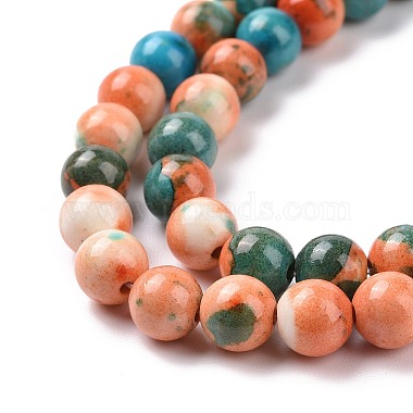 Synthetic Ocean White Jade Round Bead Strands(G-M165-6mm-04)-3