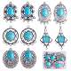 10pcs Turquoise+alloy pendant Vintage alloy earring head diy handmade material(5 styles)(JX575A)-1