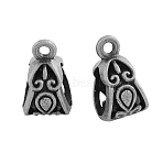 Tibetan Style Zinc Alloy Tube Bails, Loop Bails, Scarf Bail Beads, Cadmium Free & Lead Free, Antique Silver, 13.5x8x8.5mm, Hole: 2mm, Inner Diameter: 6mm, about 980pcs/1000g(TIBE-Q034-AS-NR)