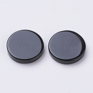 Natural Black Agate Cabochons, Dyed & Heated, Flat Round, 14x3mm(G-E417-RS14x2)