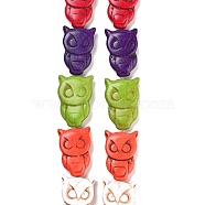 Owl Synthetic Turquoise Beads Strands, Dyed, Mixed Color, 30x20x8mm, Hole: 1mm, about 155pcs/1000g(TURQ-I010-28)