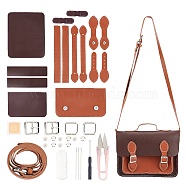 DIY Imitation Leather Crossbody Bag, with Thread, Scissor, Needles, Iron Finding, Coconut Brown, 0.9~129x0.13~25.2x0.05~0.7cm(DIY-WH0043-64B)