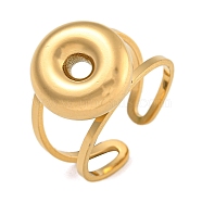 304 Stainless Steel Finger Ring, Real 18K Gold Plated Cuff Ring, Letter O, Inner Diameter: 18mm, Letter: 14~15x6.5~19mm(RJEW-L125-02G-15)