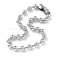 304 Stainless Steel Ball Chain Necklaces, Stainless Steel Color, 17.72 inch(45cm), 10mm(CHS-F009-01H-45cm-P-01)