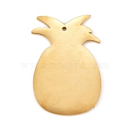 304 Stainless Steel Pendants, Manual Polishing, Stamping Blank Tag, Laser Cut, Pineapple, Golden, 23x14.7x0.8mm, Hole: 1.2mm(STAS-L238-091B-G)