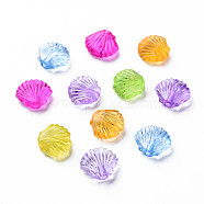 Transparent Acrylic Beads, Shell Shape, Mixed Color, 10x11.5x4mm, Hole: 1.8mm, about 1900pcs/500g(MACR-N013-011)