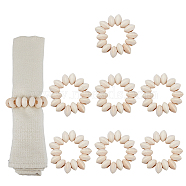 Wooden Beaded Napkin Rings, Napkin Holder Adornment, Party Decorations, Blanched Almond, Inner Diameter: 25mm, 8pcs/set(AJEW-FH00005)