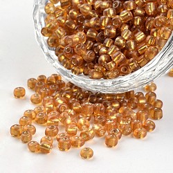6/0 Round Hole Silver Lined Glass Bugle Beads, Peru, 2.5~3x2~2.5mm, Hole: 0.8~1mm, about 12100pcs/450g(SEED-I011-22B)