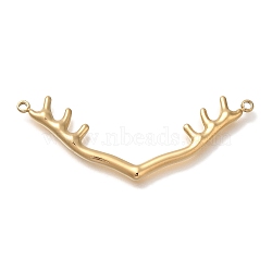 Ion Plating(IP) 304 Stainless Steel Connector Charms, Antler/Deer Horn Links, Real 18K Gold Plated, 18.5x43.5x2mm, Hole: 1.4mm(STAS-P371-098G)