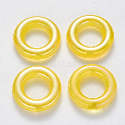 Transparent Acrylic Linking Rings, AB Color Plated, Imitation Gemstone Style, Round Ring, Yellow, 25x6mm, Inner Diameter: 12.5mm(TACR-T016-03A-01)