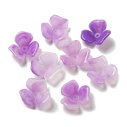 Two-tone Opaque Acrylic Beads, Gradient Color, Flower, Medium Orchid, 23x21.5x8.5mm, Hole: 1.6mm(OACR-G034-03F)
