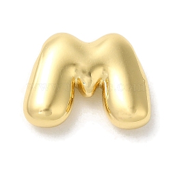 Brass Pendants, Long-Lasting Plated, Real 18K Gold Plated, Letter M, 10x12.5x3.5mm, Hole: 1.4mm(KK-S391-02G-M)