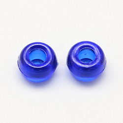 Transparent Acrylic European Beads, Large Hole Barrel Beads, Blue, 9x6mm, Hole: 4mm, about 1800pcs/500g(MACR-Q156-02D)