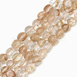 Natural Rutilated Quartz Beads Strands, Tumbled Stone, Nuggets, Pearl Pink, 9~20x8~13x4~13mm, Hole: 1mm, about 30~55pcs/strand, 15.7 inch(X-G-S302-08)