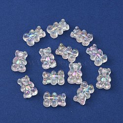 Transparent Resin Beads, AB Color Plated, Bear, Clear, 16x10.5x7mm, Hole: 1.8mm, 20pcs/bag(RESI-CJC0006-009F)