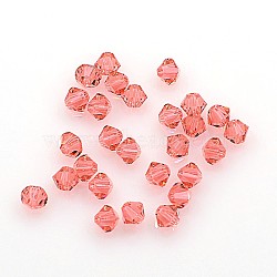 Austrian Crystal Beads, 5301, Faceted Bicone, 542_Padparadscha, 4x4mm, Hole: 4mm(5301_4mm542)