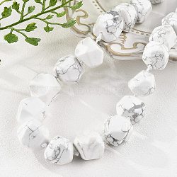 Natural Howlite Nuggets Beaded Necklaces for Women Men, 20.08~21.26 inch(51~54cm)(NJEW-K388-01N)